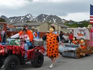 Unalaska Public Work's Dept as the Flinstones
