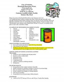 2018 Household Hazardous Waste Flyer
