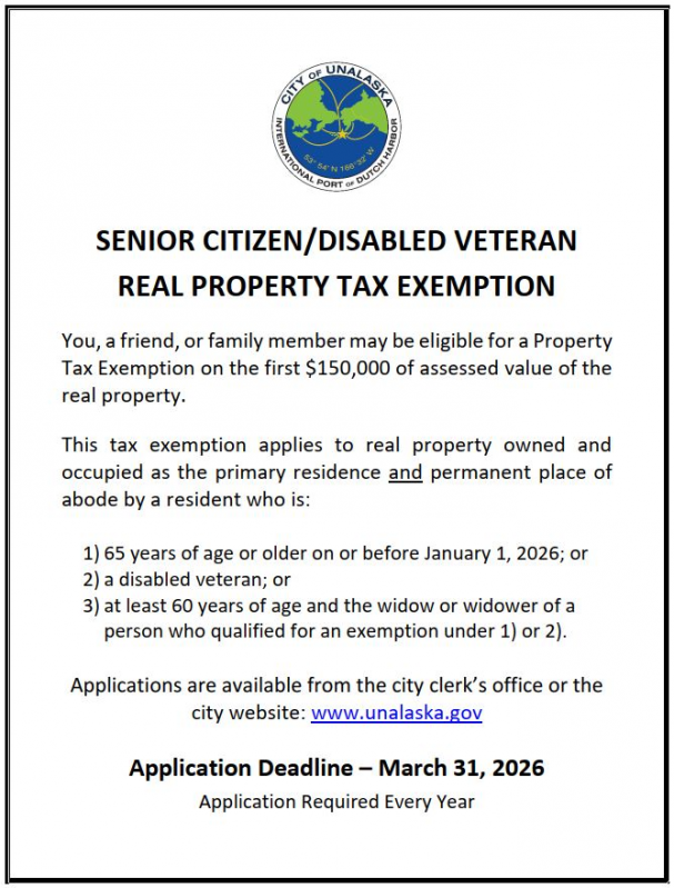 Senior Citizen/Disabled Veteran Real Property Tax Exemption