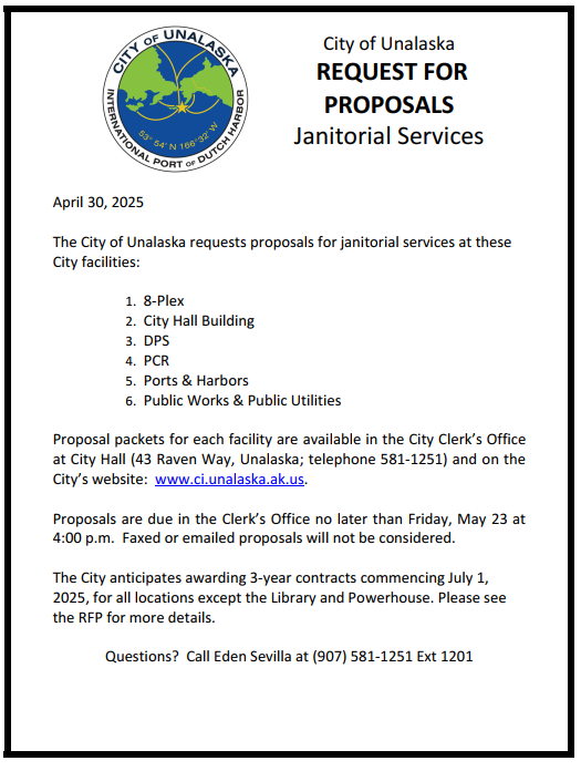 2025 Janitorial Request for Proposals 